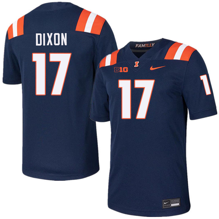 #17 Collin Dixon Illinois Fighting Illini Football Jersey,Uniforms-Navy #17 Collin Dixon Illinois Fighting Illini Football Jersey,Uniforms-Navy